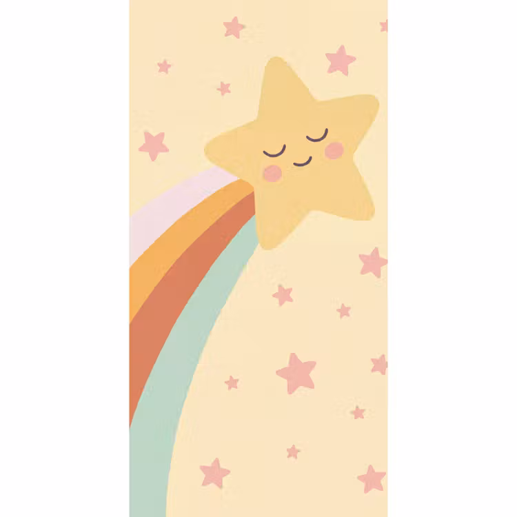 Tapete - Stern – Regenbogen – Nacht – Illustration – Pastell — 2