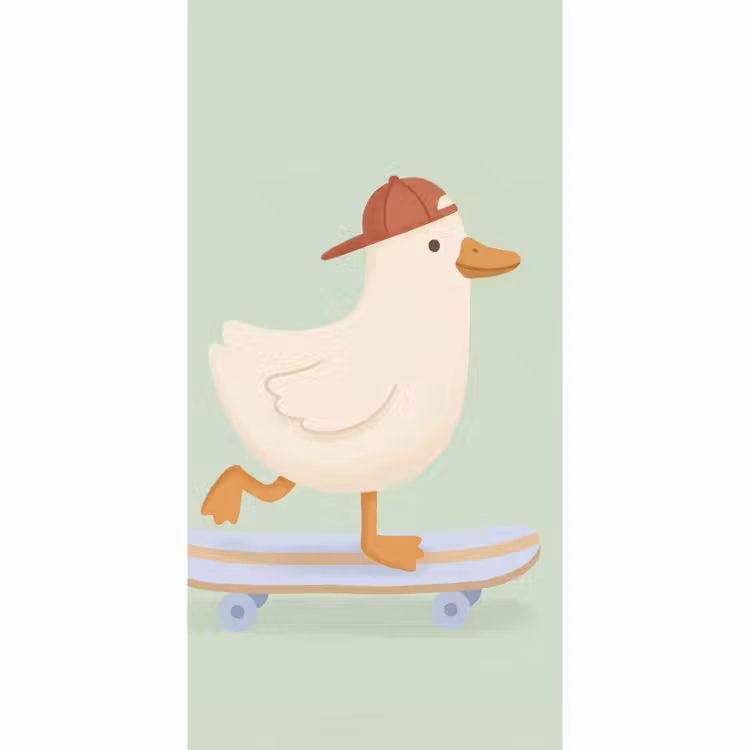 Tapete - Vogel – Skateboard – Tiere – Cartoon – Verspielt — 2