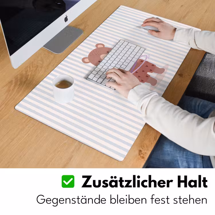 Schreibtischunterlage - Bär – Reifen – Kinderzimmer – Illustration – Braun — 3