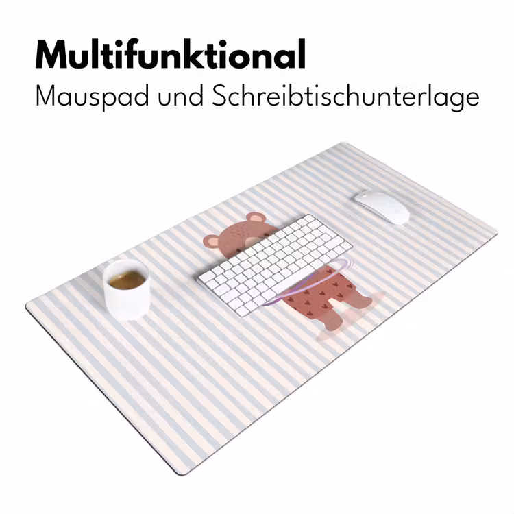 Schreibtischunterlage - Bär – Reifen – Kinderzimmer – Illustration – Braun — 4