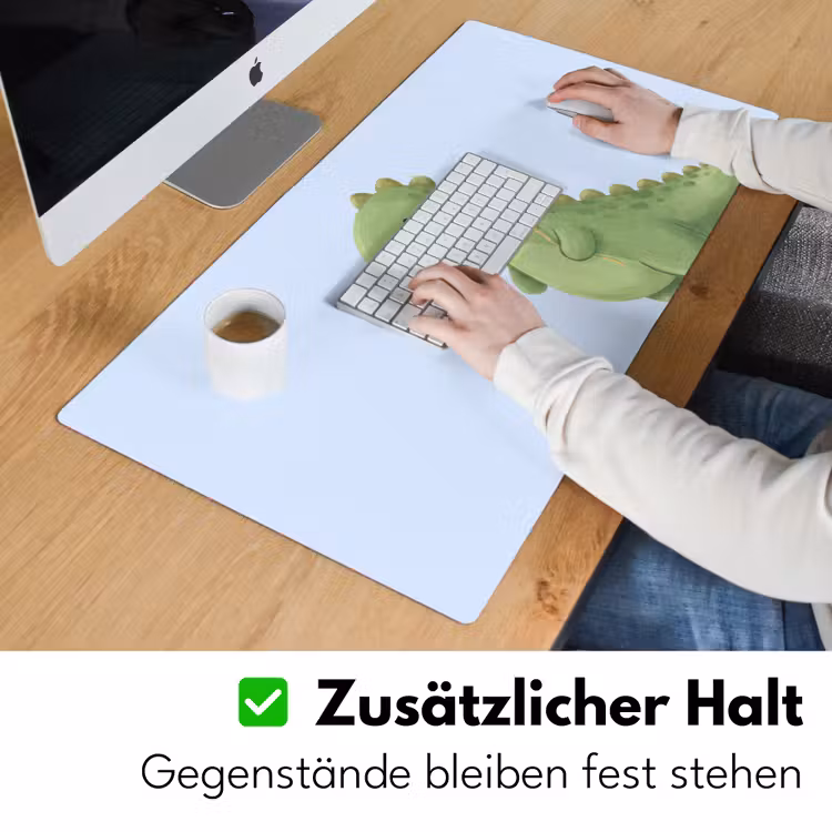 Schreibtischunterlage - Dinosaurier – Luftballon – Kinderzimmer – Illustration – Grün — 3