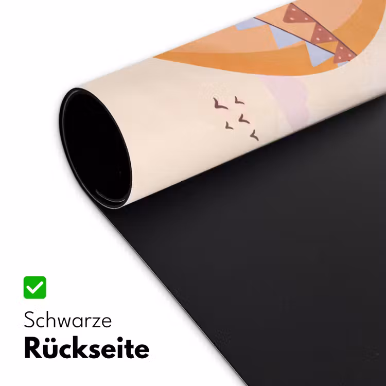Schreibtischunterlage - Heißluftballon – Girlanden – Abenteuer – Illustration – Orange — 2