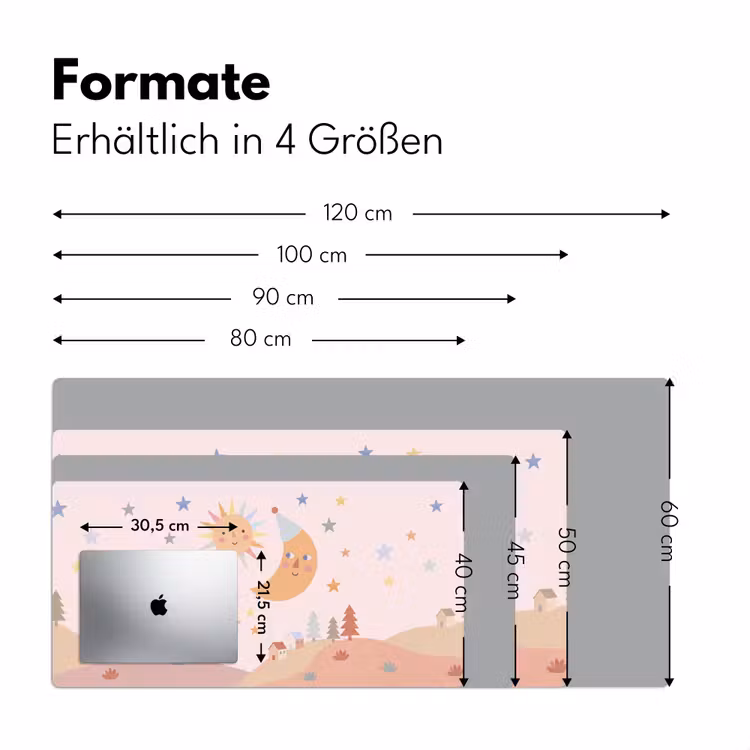 Schreibtischunterlage - Sonne – Mond – Sterne – Kinderzimmer – Pastell — 5