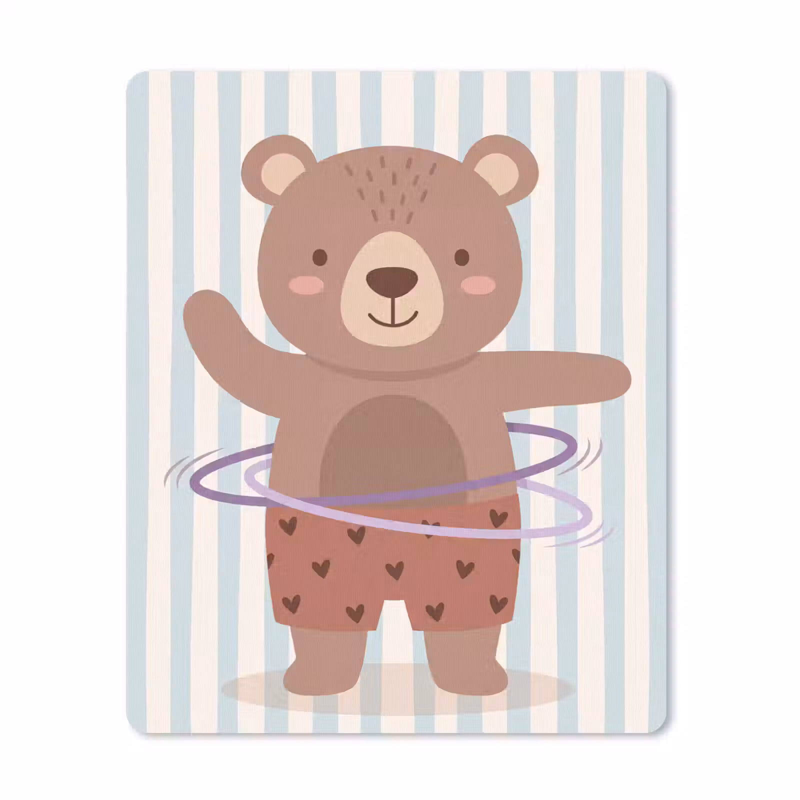 Mauspad - Bär – Reifen – Kinderzimmer – Illustration – Braun — 1