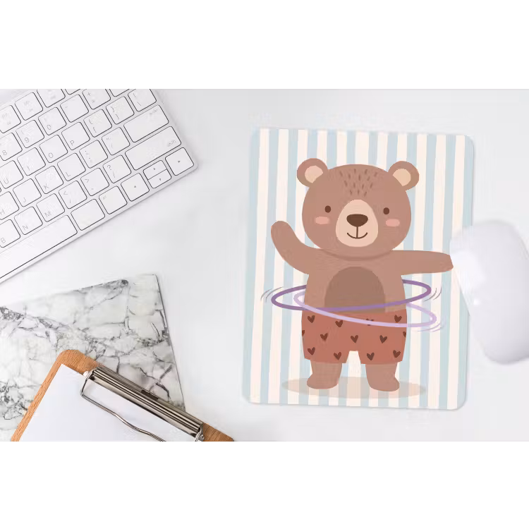 Mauspad - Bär – Reifen – Kinderzimmer – Illustration – Braun — 4