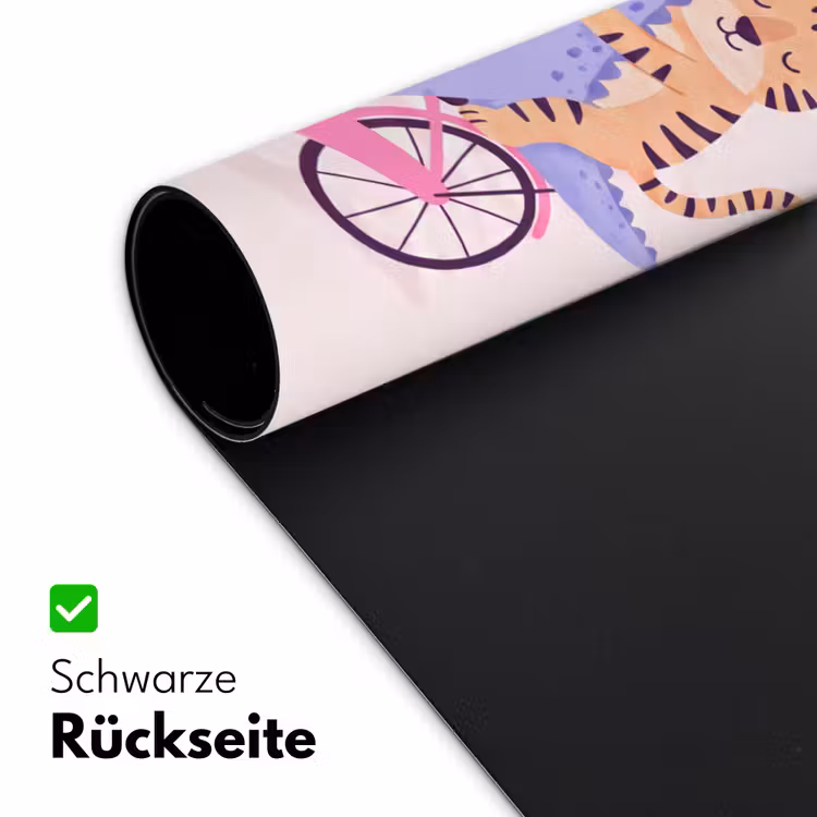 Schreibtischunterlage - Tiere – Fahrrad – Freundschaft – Illustration – Rosa — 2