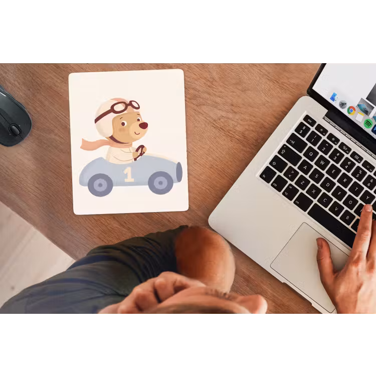 Mauspad - Bär – Auto – Kinderzimmer – Cartoon – Verspielt — 2