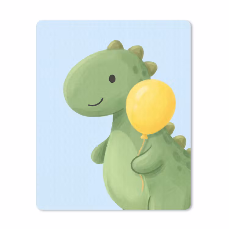 Mauspad - Dinosaurier – Luftballon – Kinderzimmer – Illustration – Grün — 1