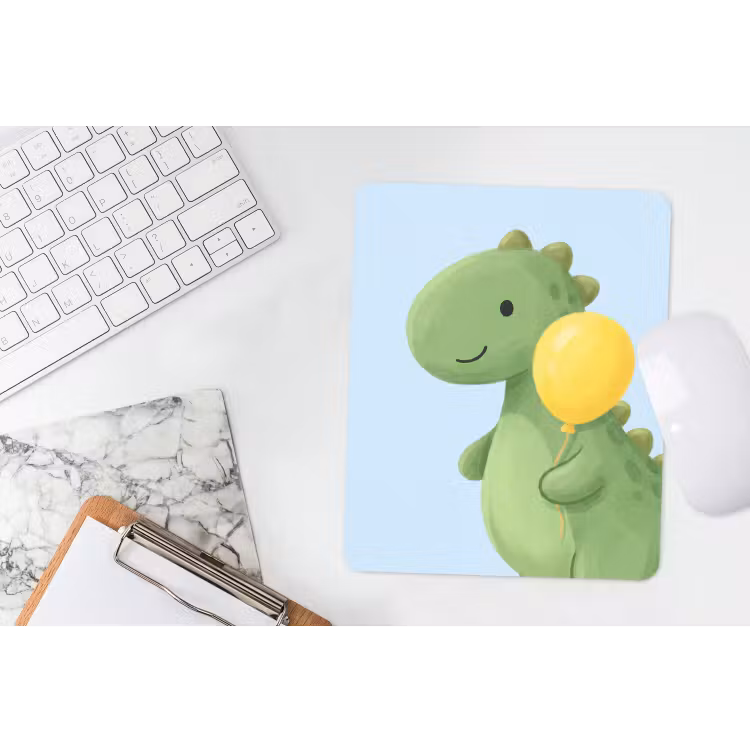 Mauspad - Dinosaurier – Luftballon – Kinderzimmer – Illustration – Grün — 4