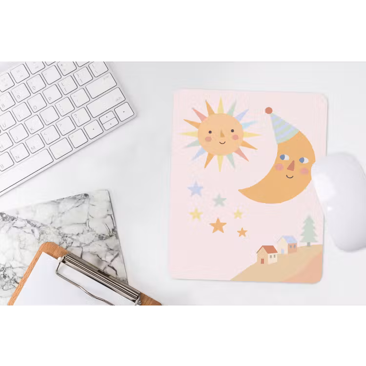 Mauspad - Sonne – Mond – Sterne – Kinderzimmer – Pastell — 4