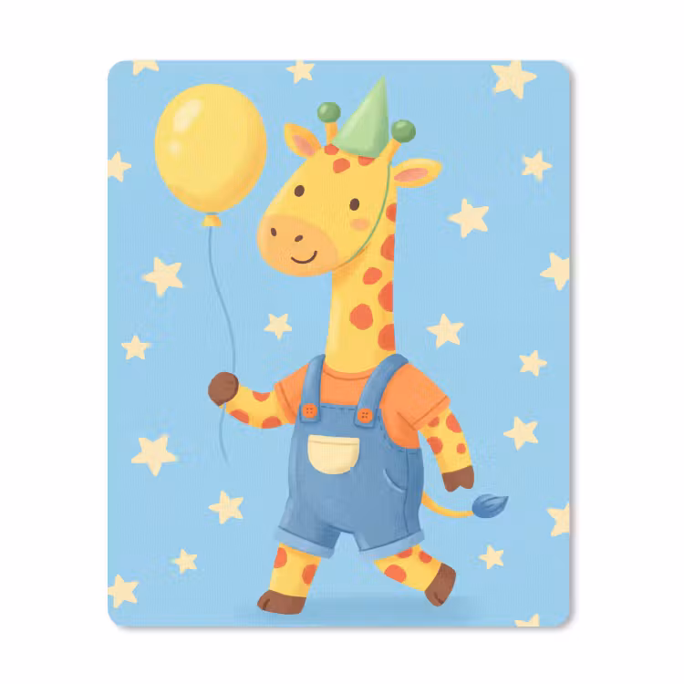 Mauspad - Tiere – Giraffe – Luftballon – Party – Kinderzimmer — 1