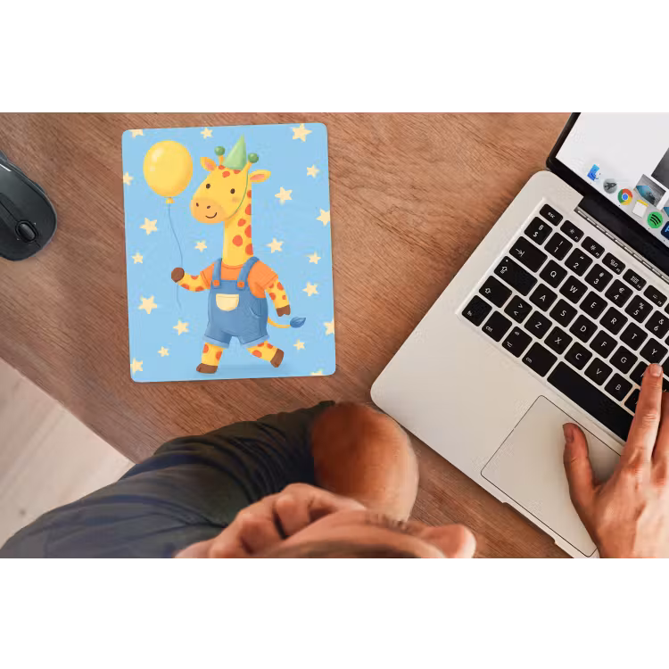 Mauspad - Tiere – Giraffe – Luftballon – Party – Kinderzimmer — 2