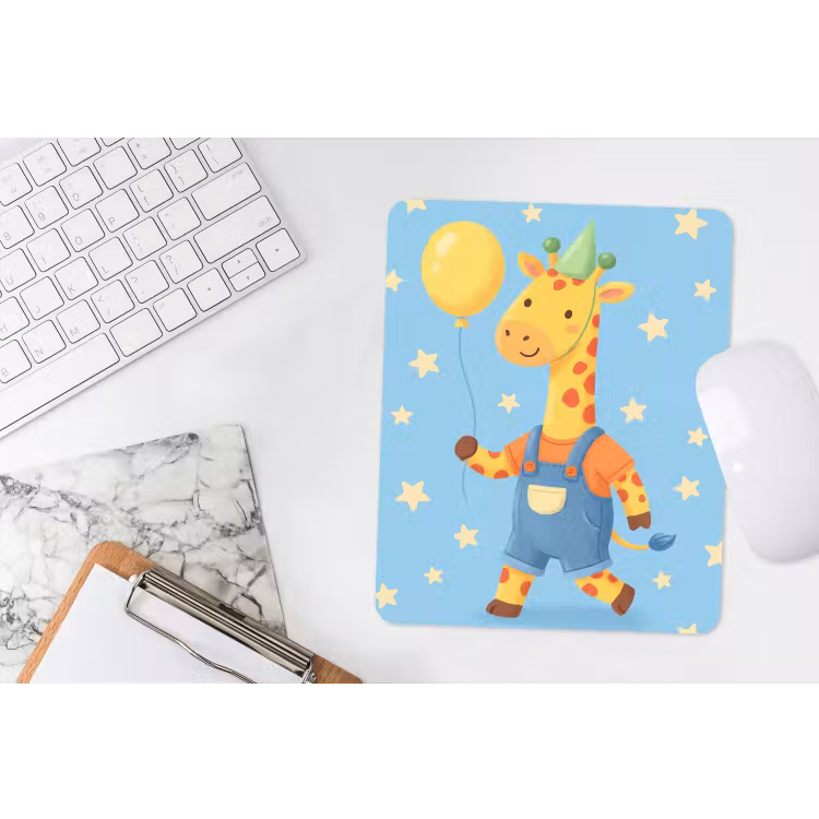 Mauspad - Tiere – Giraffe – Luftballon – Party – Kinderzimmer — 4