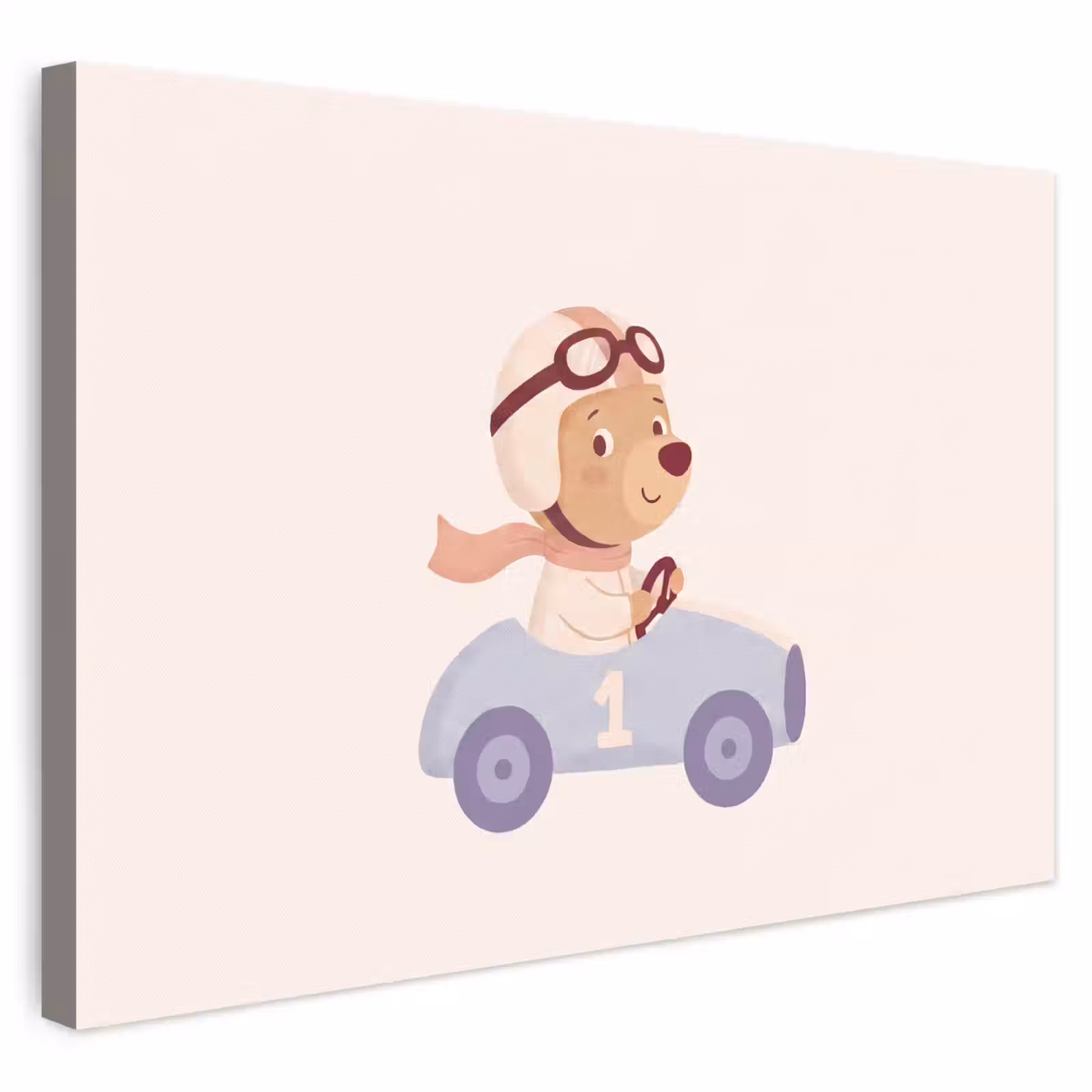 Leinwandbild - Bär – Auto – Kinderzimmer – Cartoon – Verspielt — 1
