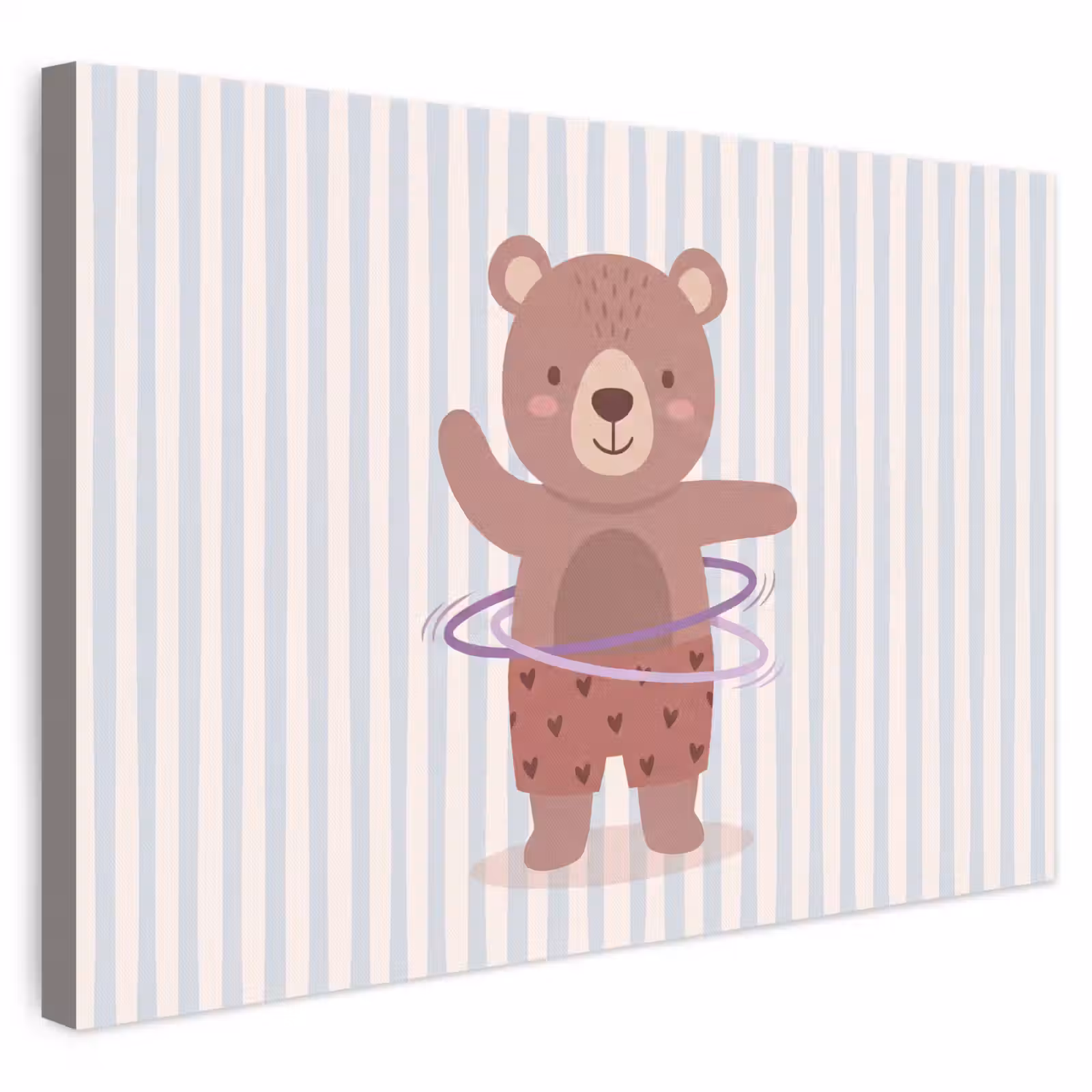 Leinwandbild - Bär – Reifen – Kinderzimmer – Illustration – Braun — 1