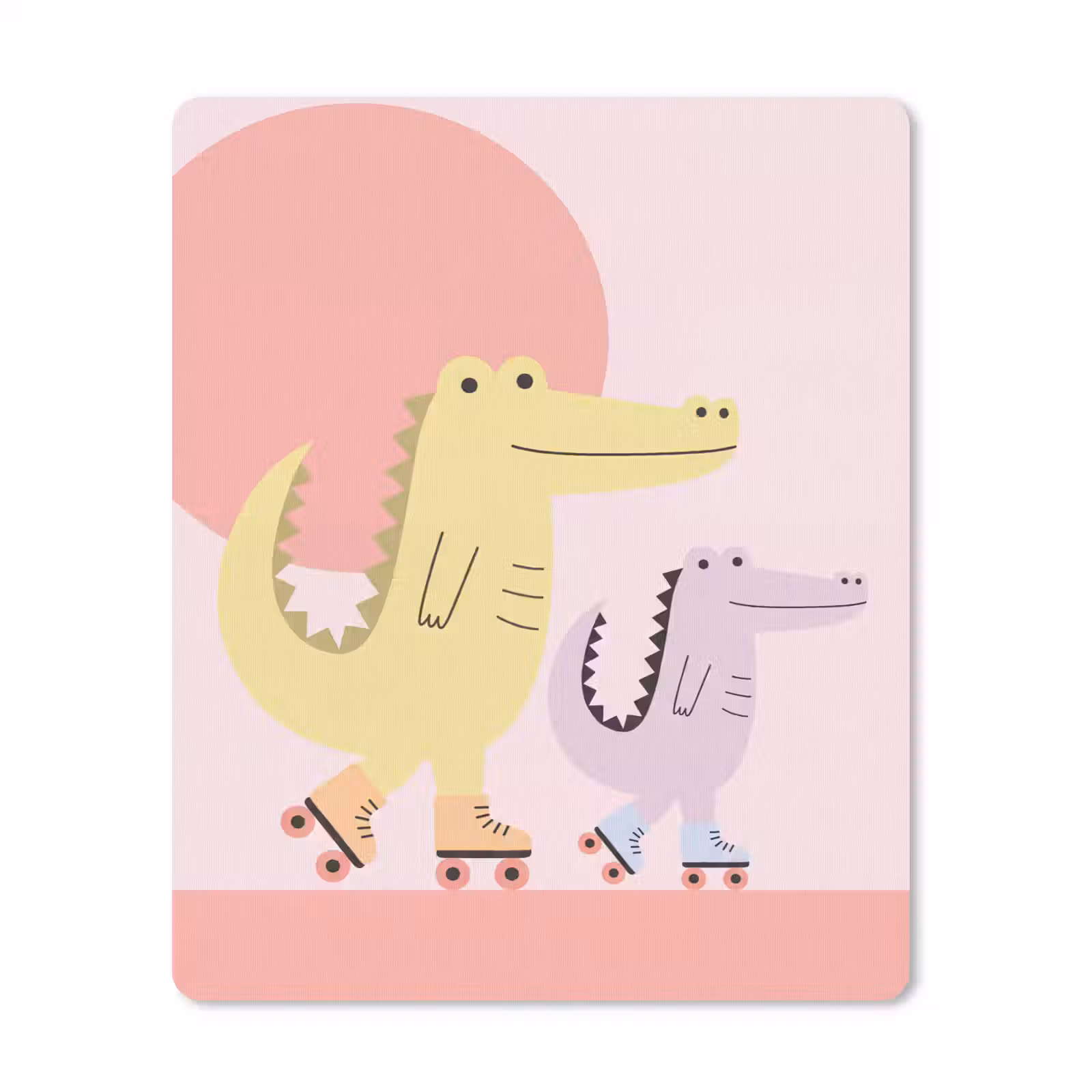 Mauspad - Tiere – Skaten – Illustration – Verspielt – Rosa — 1