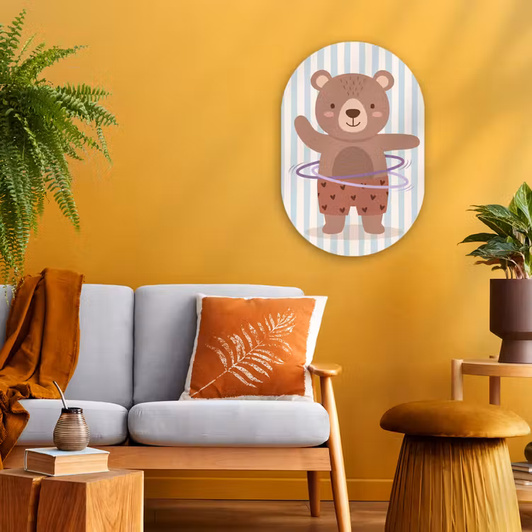 Forexbild Oval - Bär – Reifen – Kinderzimmer – Illustration – Braun — 2