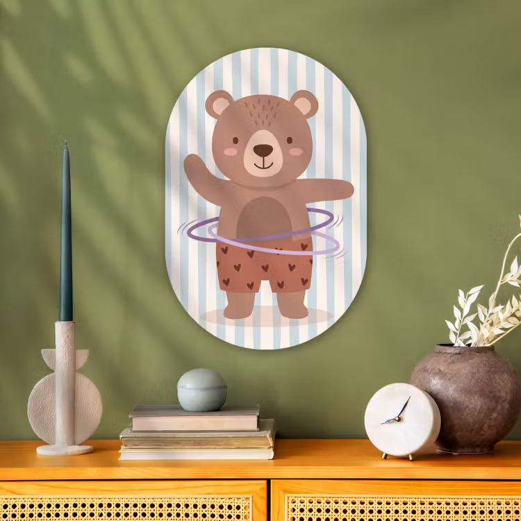 Forexbild Oval - Bär – Reifen – Kinderzimmer – Illustration – Braun — 3
