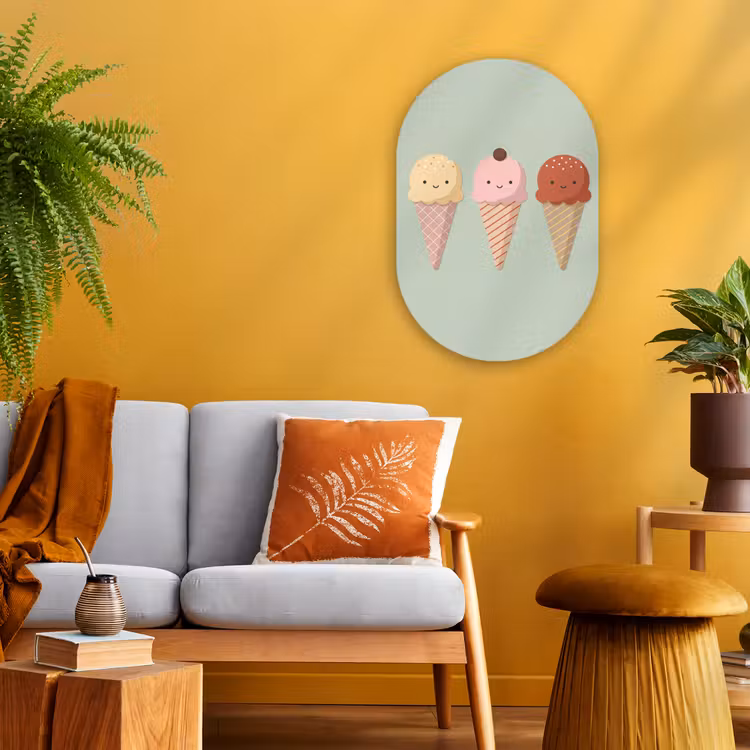 Forexbild Oval - Eis – Eistüten – Essen – Illustration – Fröhlich — 2