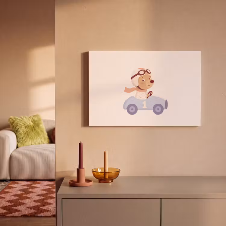 Leinwandbild - Bär – Auto – Kinderzimmer – Cartoon – Verspielt — 2