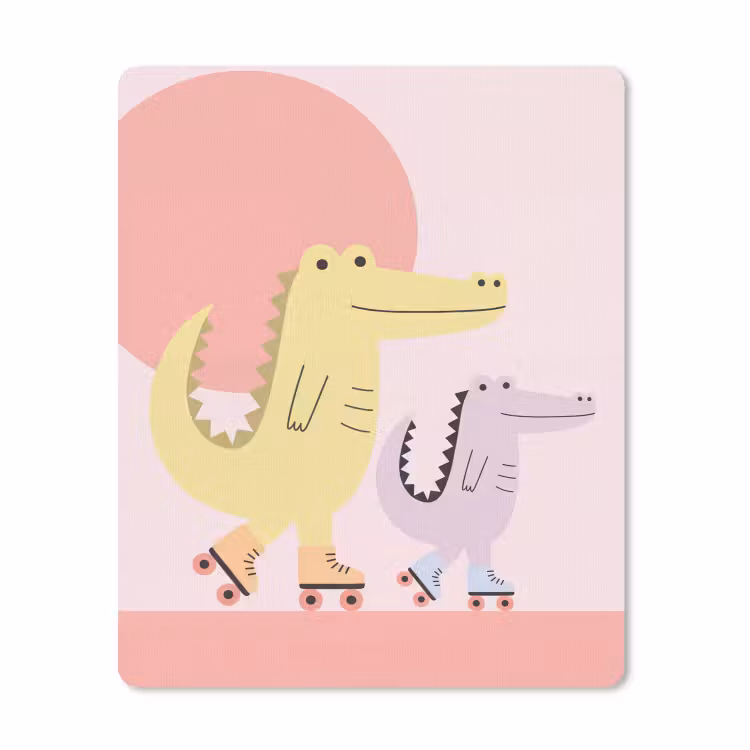 Mauspad - Tiere – Skaten – Illustration – Verspielt – Rosa — 1