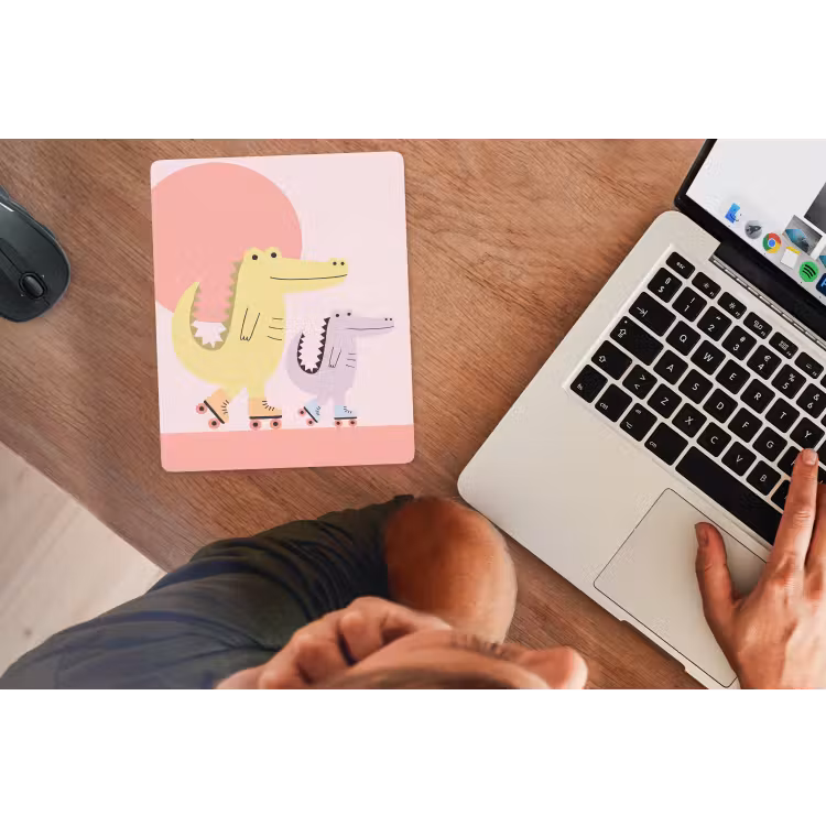 Mauspad - Tiere – Skaten – Illustration – Verspielt – Rosa — 2