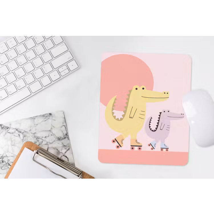Mauspad - Tiere – Skaten – Illustration – Verspielt – Rosa — 4