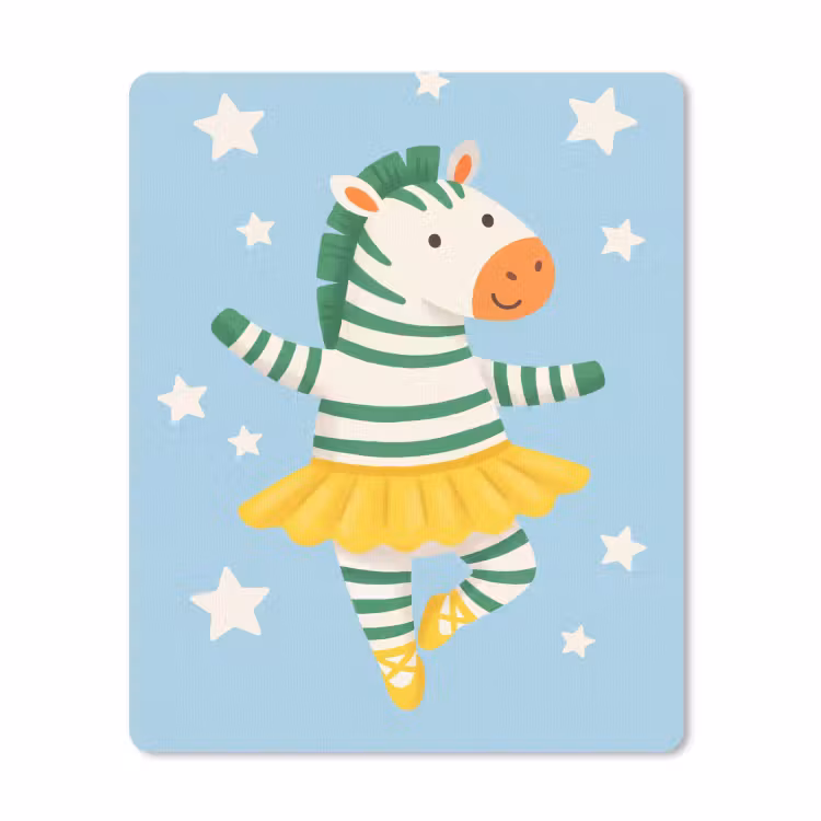 Mauspad - Tiere – Tanz – Illustration – Kinderzimmer – Sterne — 1