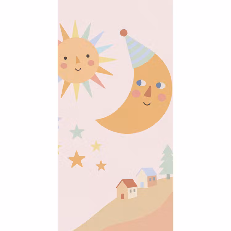 Tapete - Sonne – Mond – Sterne – Kinderzimmer – Pastell — 2