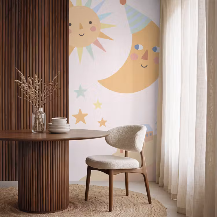 Tapete - Sonne – Mond – Sterne – Kinderzimmer – Pastell — 4