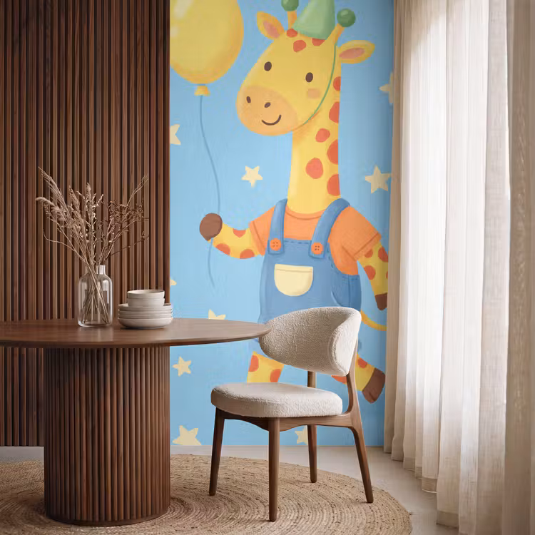 Tapete - Tiere – Giraffe – Luftballon – Party – Kinderzimmer — 4