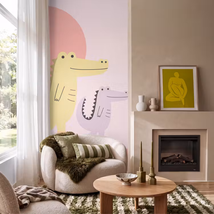 Tapete - Tiere – Skaten – Illustration – Verspielt – Rosa — 1