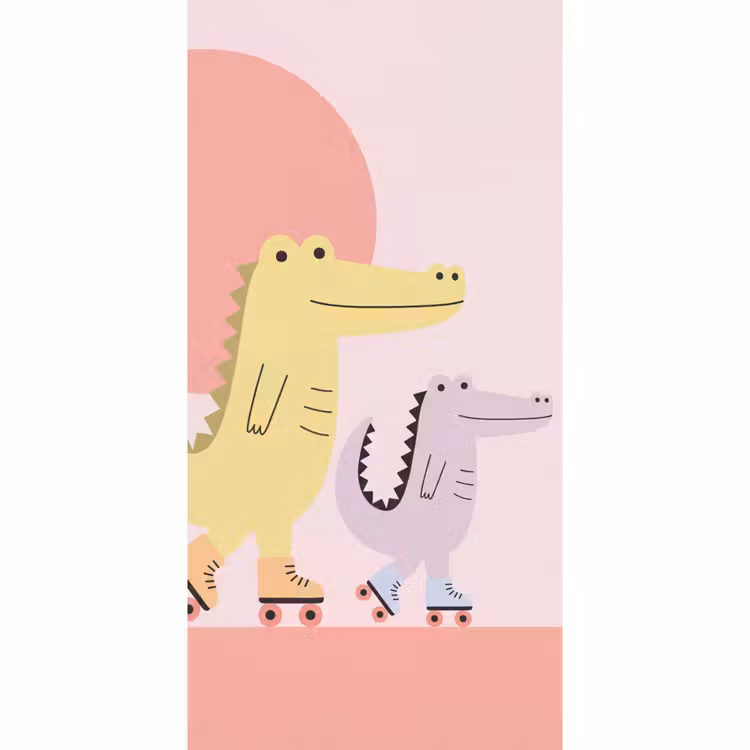 Tapete - Tiere – Skaten – Illustration – Verspielt – Rosa — 2