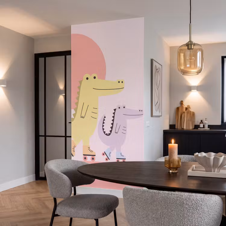 Tapete - Tiere – Skaten – Illustration – Verspielt – Rosa — 5