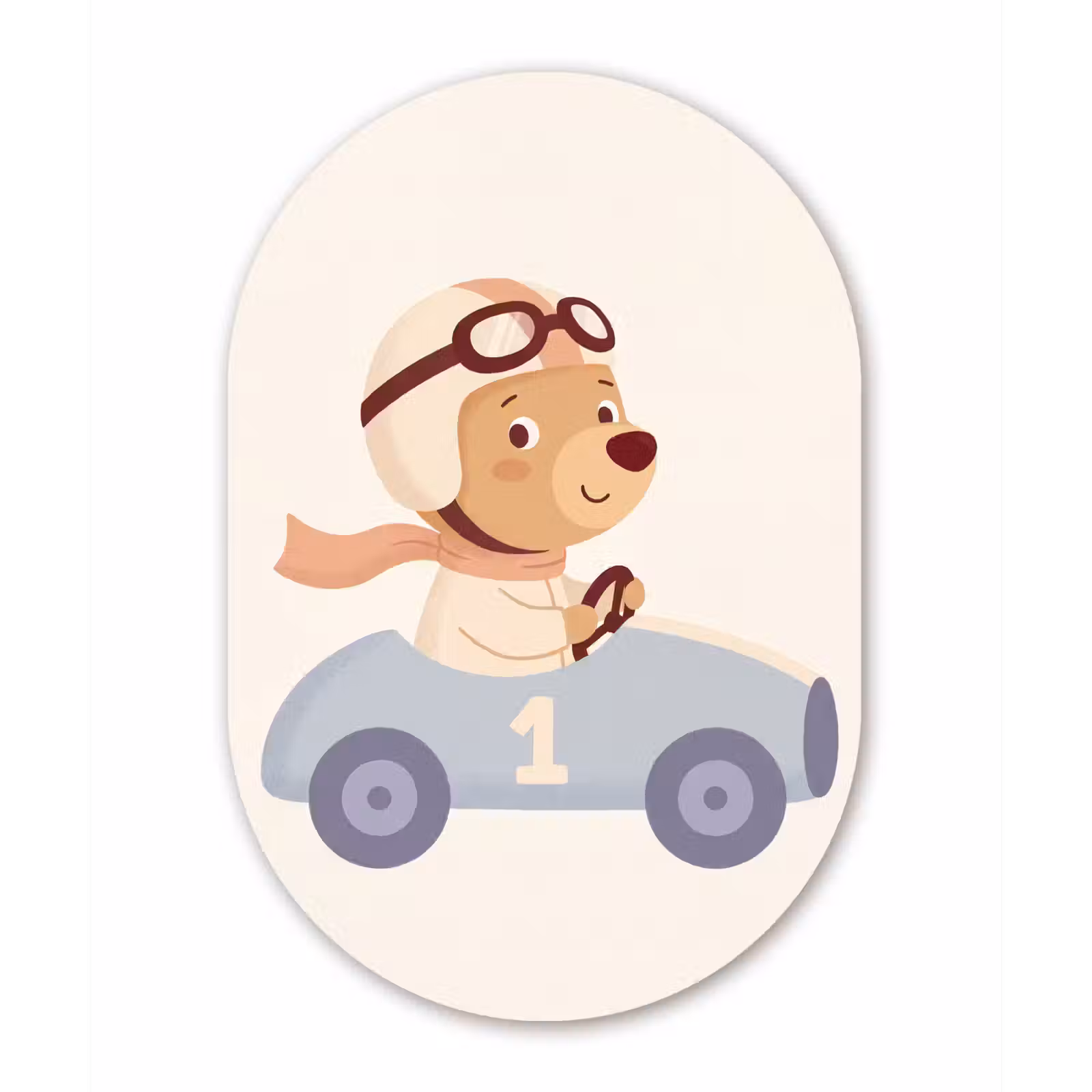Forexbild Oval - Bär – Auto – Kinderzimmer – Cartoon – Verspielt — 1