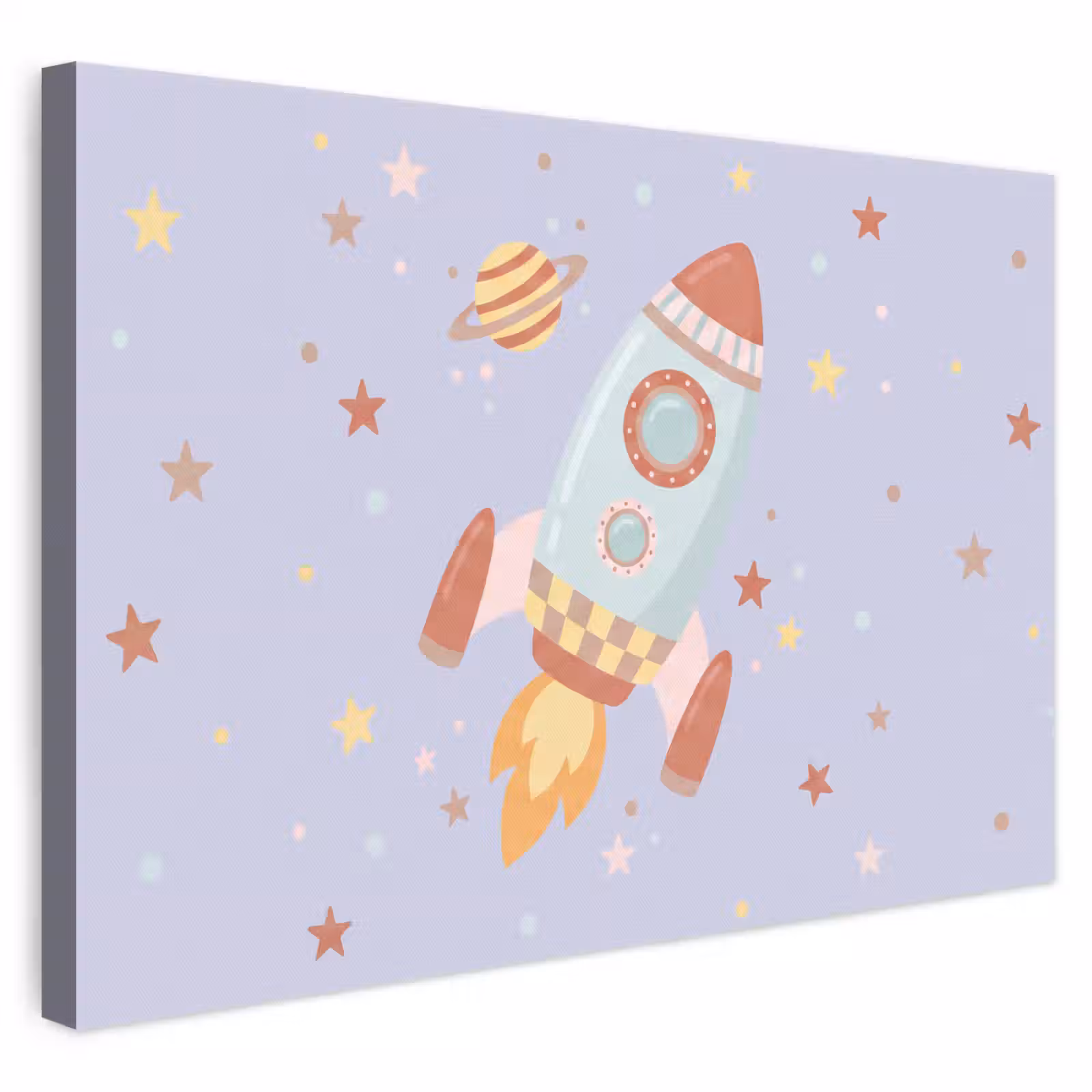 Leinwandbild - Rakete – Weltraum – Planet – Illustration — 1