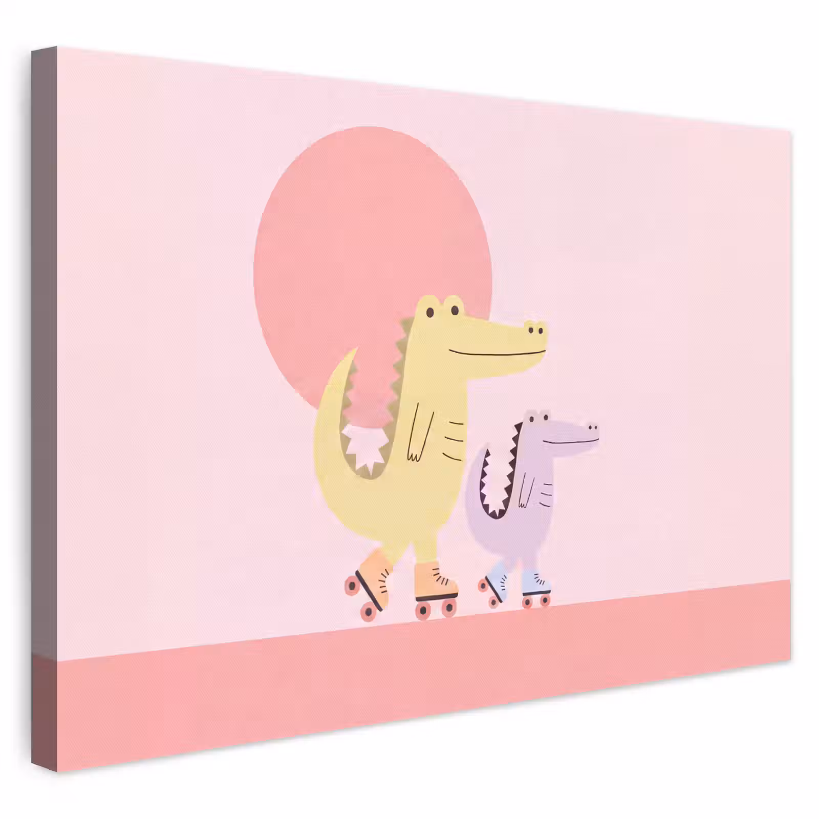 Leinwandbild - Tiere – Skaten – Illustration – Verspielt – Rosa — 1