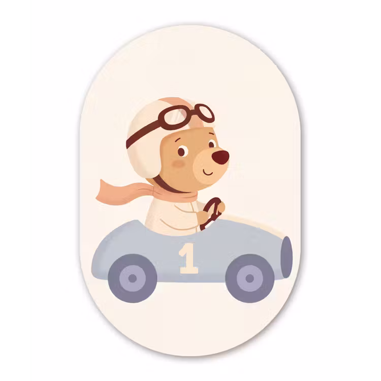 Forexbild Oval - Bär – Auto – Kinderzimmer – Cartoon – Verspielt — 1