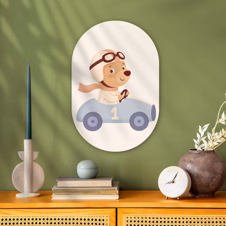 Forexbild Oval - Bär – Auto – Kinderzimmer – Cartoon – Verspielt — 3