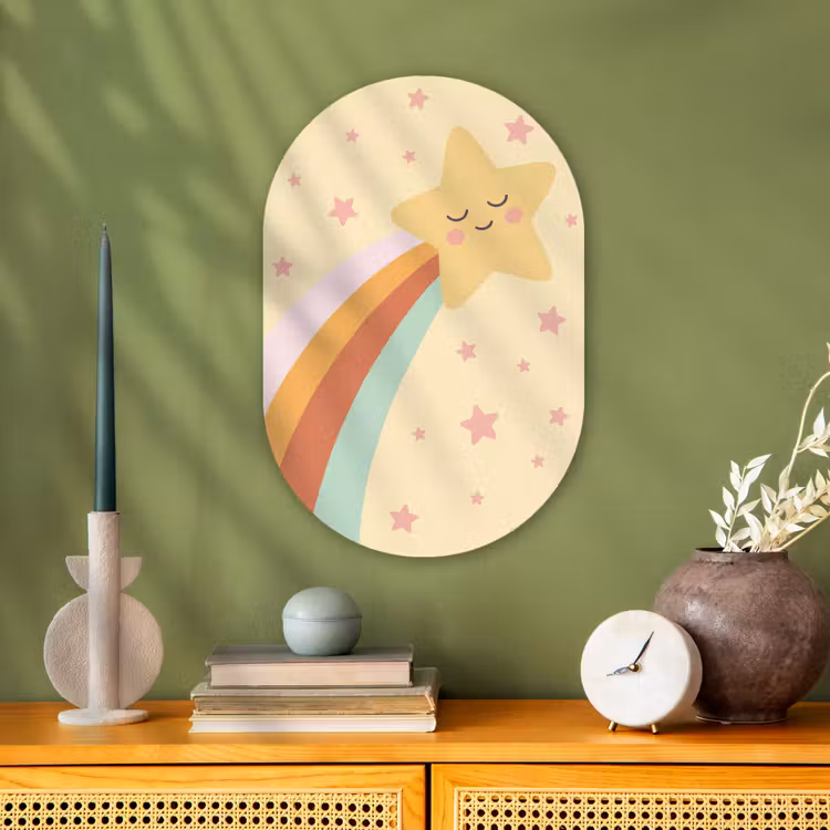 Forexbild Oval - Stern – Regenbogen – Nacht – Illustration – Pastell — 3