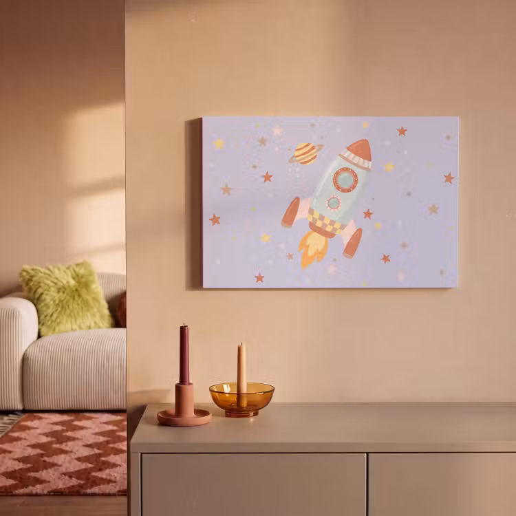 Leinwandbild - Rakete – Weltraum – Planet – Illustration — 2