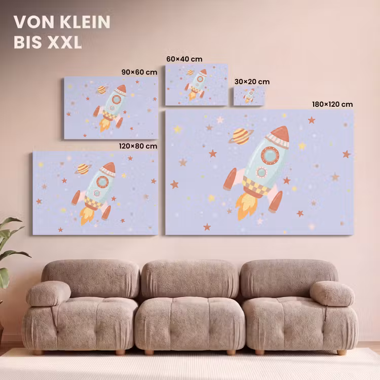 Leinwandbild - Rakete – Weltraum – Planet – Illustration — 6