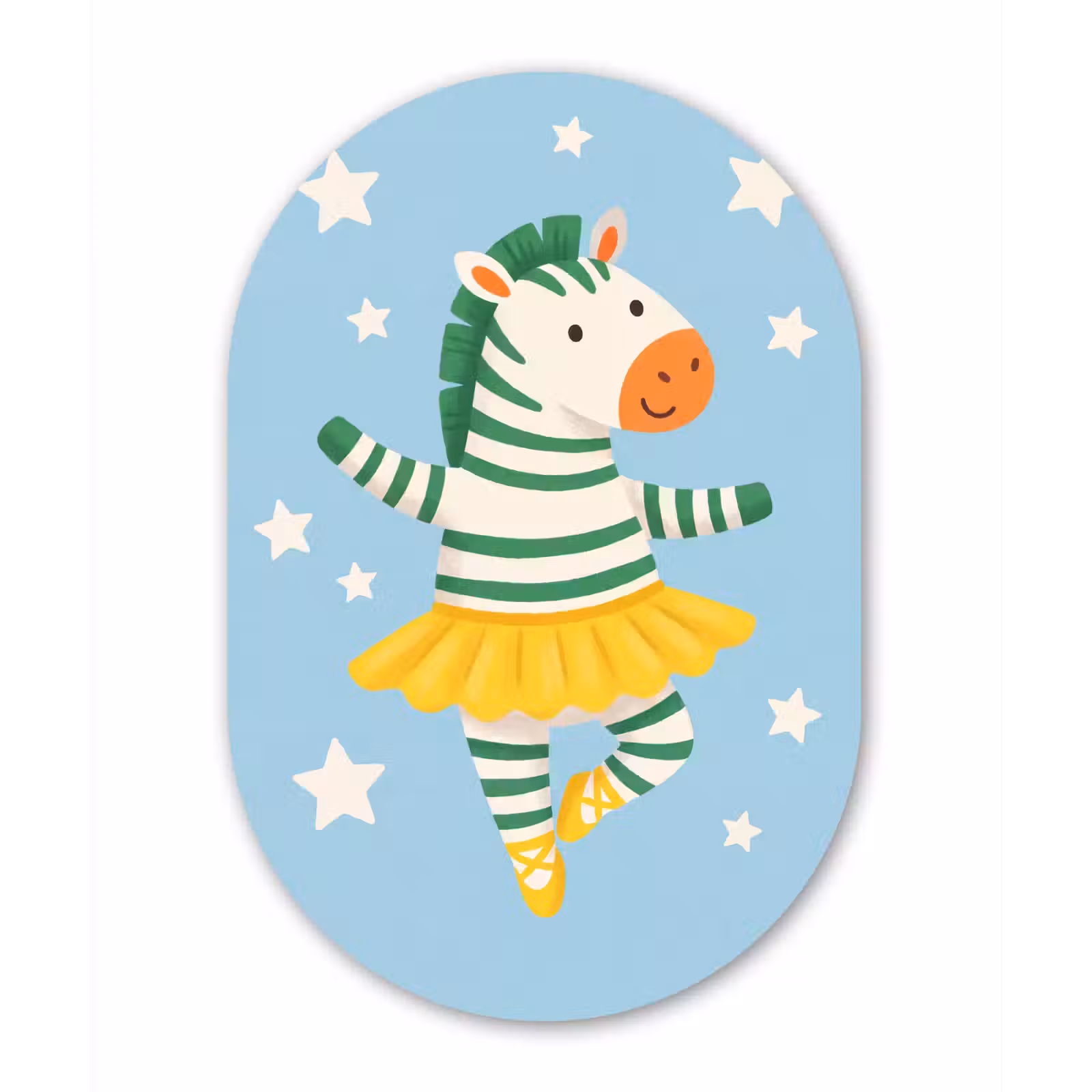 Forexbild Oval - Tiere – Tanz – Illustration – Kinderzimmer – Sterne — 1