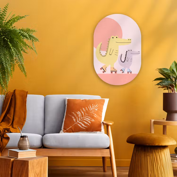 Forexbild Oval - Tiere – Skaten – Illustration – Verspielt – Rosa — 2