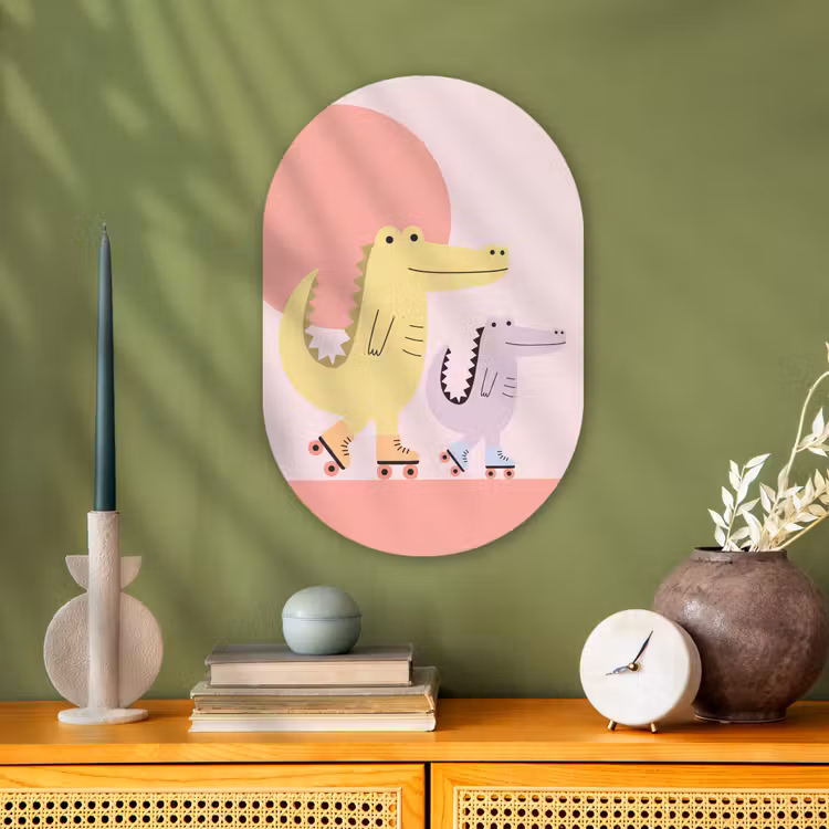 Forexbild Oval - Tiere – Skaten – Illustration – Verspielt – Rosa — 3