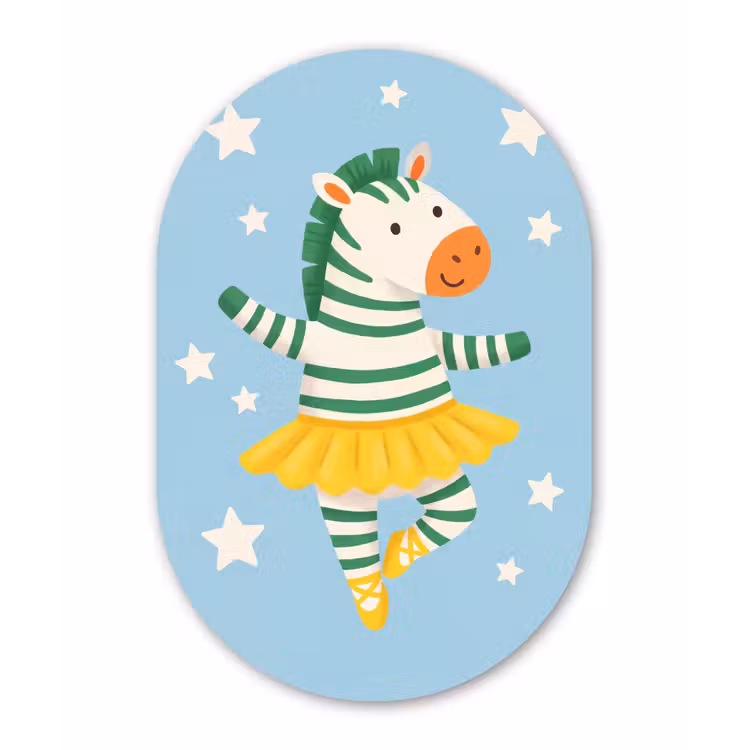 Forexbild Oval - Tiere – Tanz – Illustration – Kinderzimmer – Sterne — 1