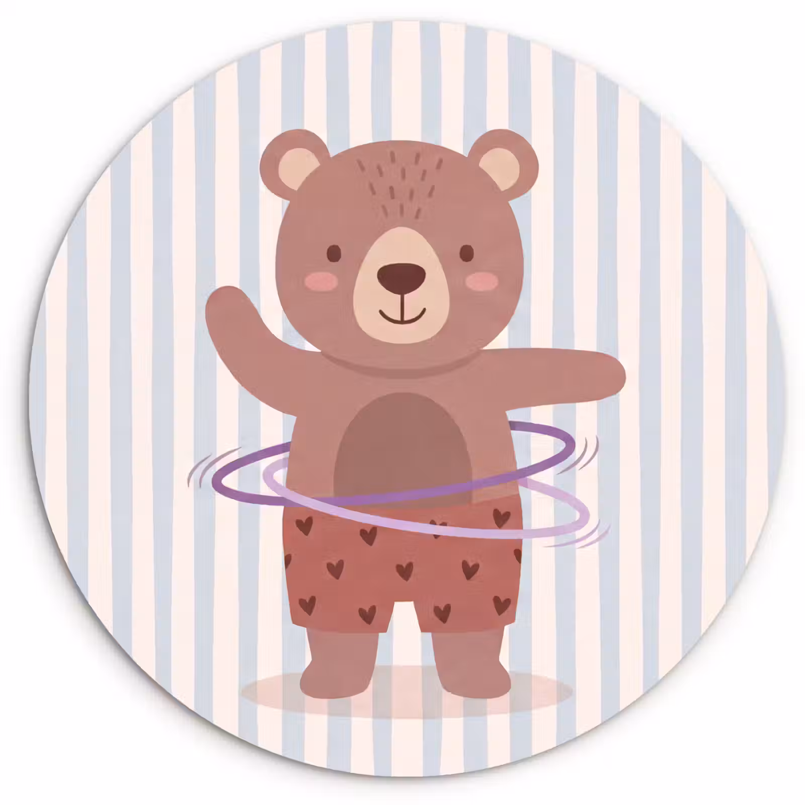 Forexbild Rund - Bär – Reifen – Kinderzimmer – Illustration – Braun — 1