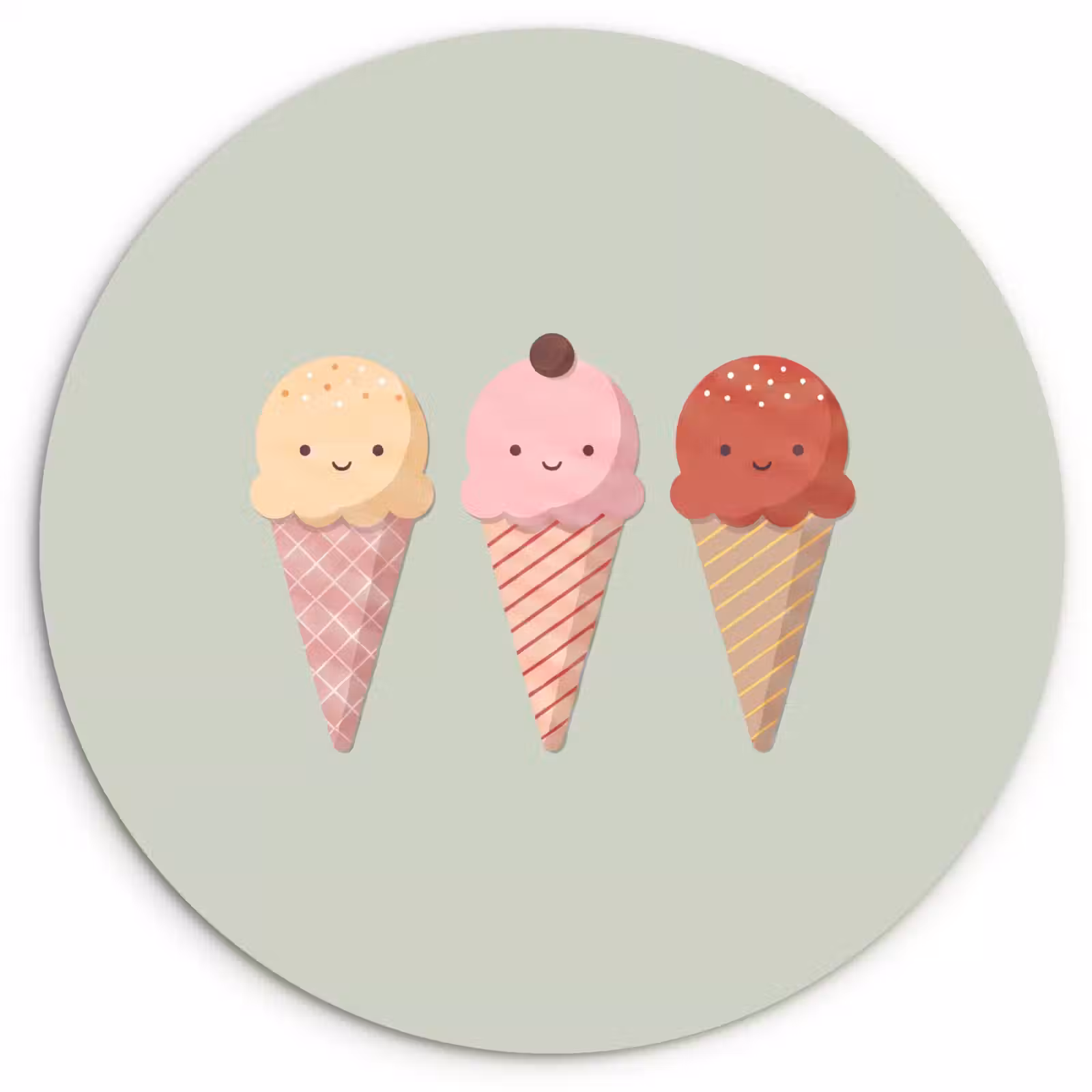 Forexbild Rund - Eis – Eistüten – Essen – Illustration – Fröhlich — 1