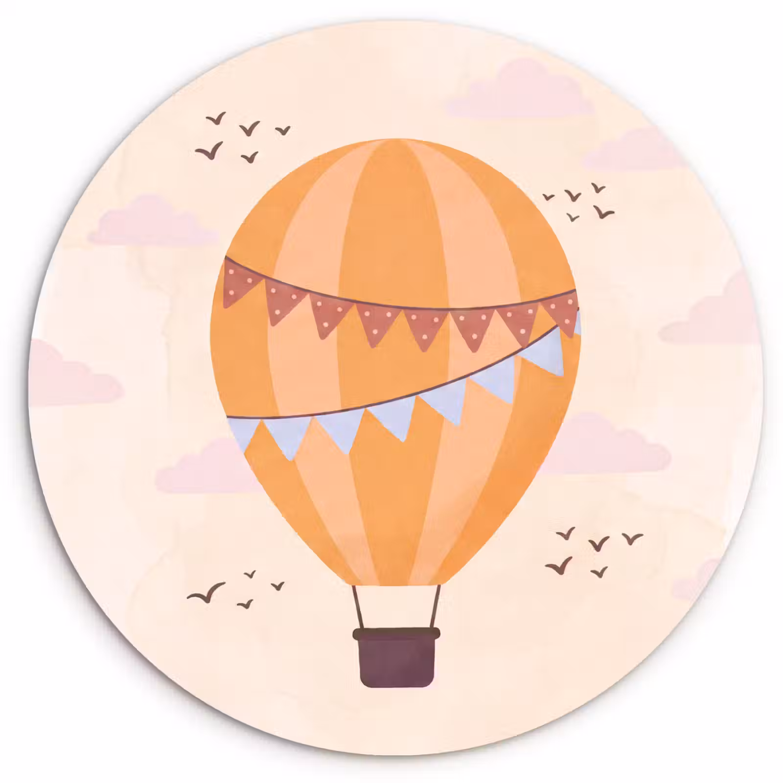 Forexbild Rund - Heißluftballon – Girlanden – Abenteuer – Illustration – Orange — 1
