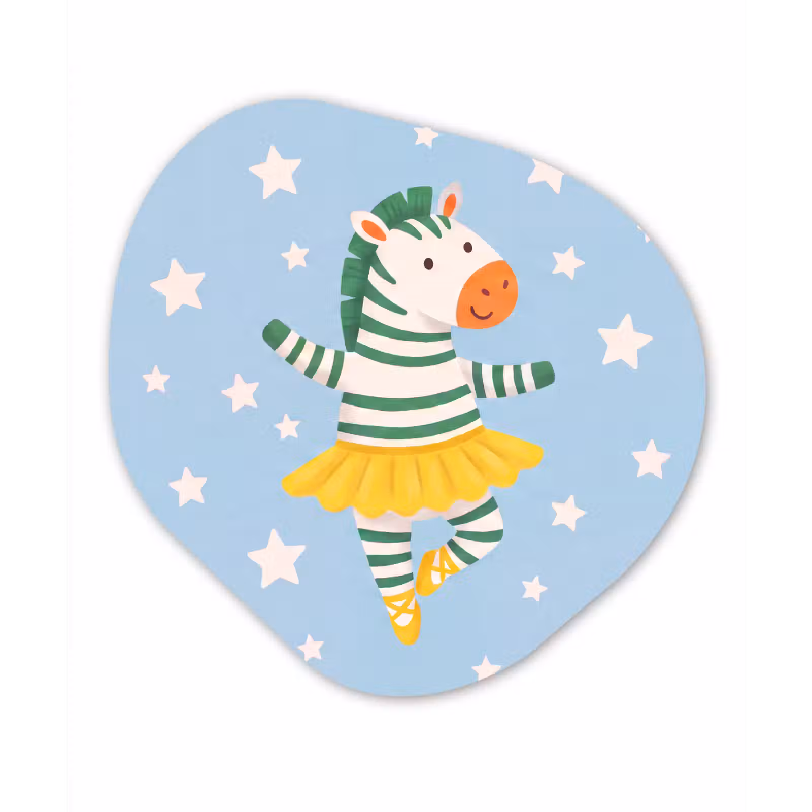 Glasbild Organische Form - Tiere – Tanz – Illustration – Kinderzimmer – Sterne — 1